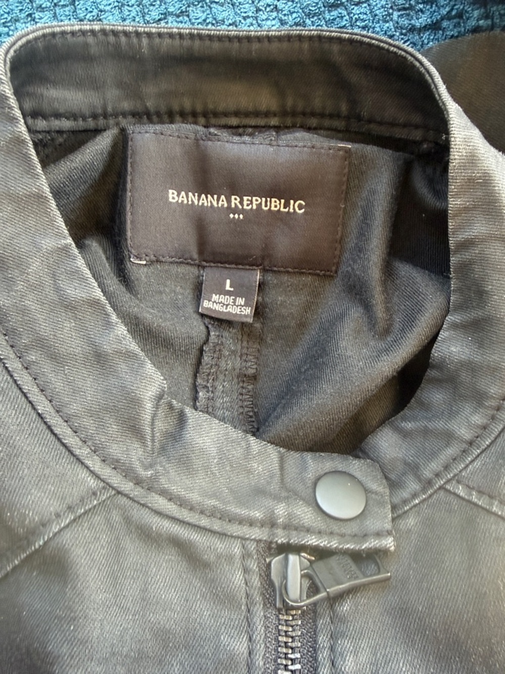 Banana Republic Black Men's Zip Snap Collar Jacket